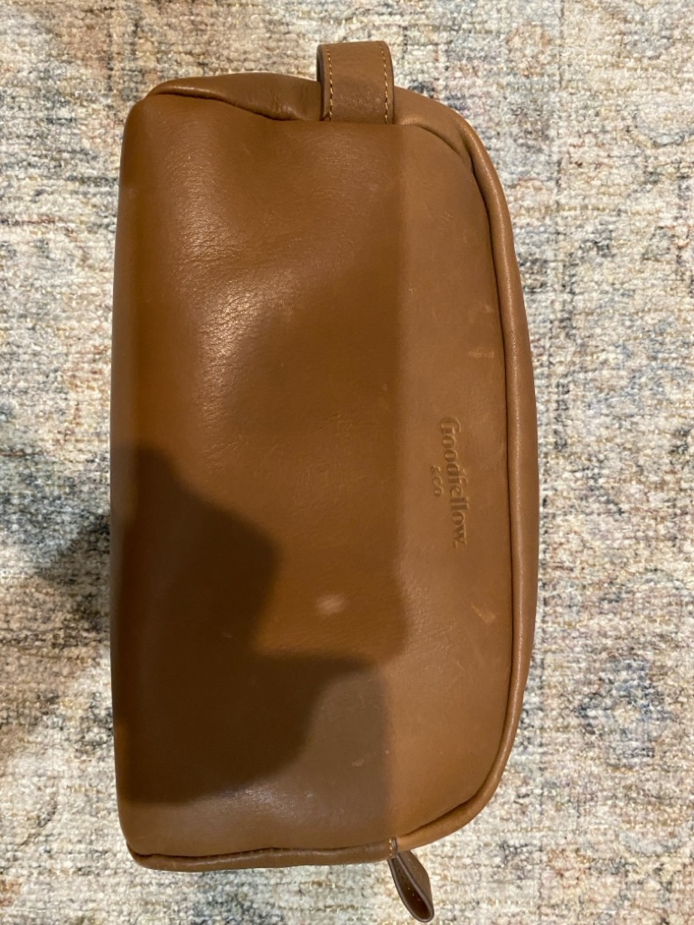 Goodfellow & Co Tan Leather Dopp Kit